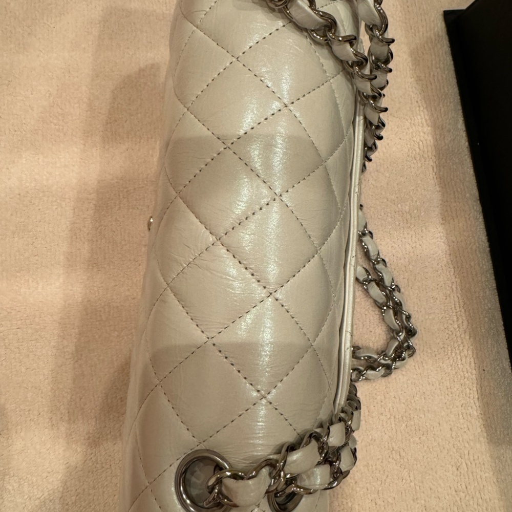 Chanel Medium Classic Double Flap Bag Quilted Iridescent Crumpled Calfskin - Picture 7 of 10